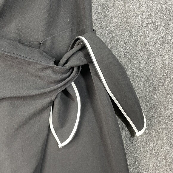 NWT Diane von Furstenberg Black One Shoulder Knot Scarf Faux Wrap Dress Size 0 - Picture 3 of 11